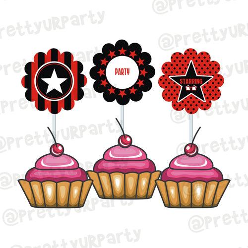 Hollywood Cupcake / Food Toppers THEME PARTIES Pretty UR Party