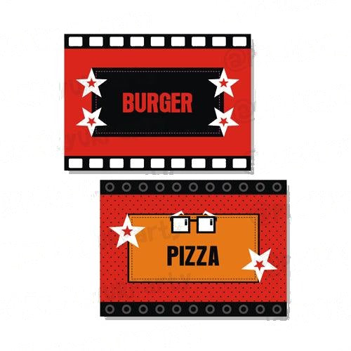 Hollywood Food Labels / Buffet Table Cards