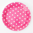 Dark Pink Polka Dots Paper Plates - Pack of 10 THEME PARTIES Pretty UR Party