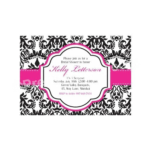 Hot Pink Damask E-Invitations