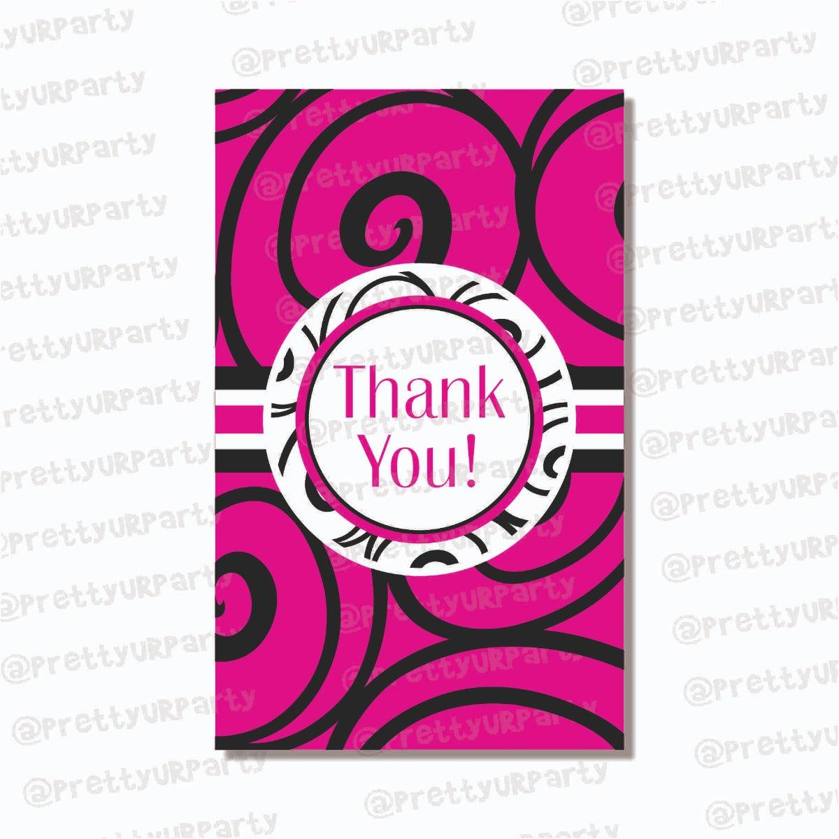 Hot Pink Damask Thank you Tags ALL PARTY SUPPLIES Pretty UR Party Default Title Hot Pink Damask Thank you Tags ALL PARTY SUPPLIES Pretty UR Party Default Title