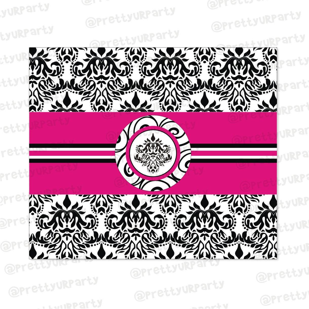 Hot Pink Damask Chocolate Wrappers BABY SHOWER Pretty UR Party Default Title