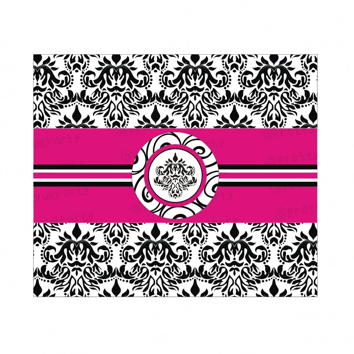 Hot Pink Damask Chocolate Wrappers