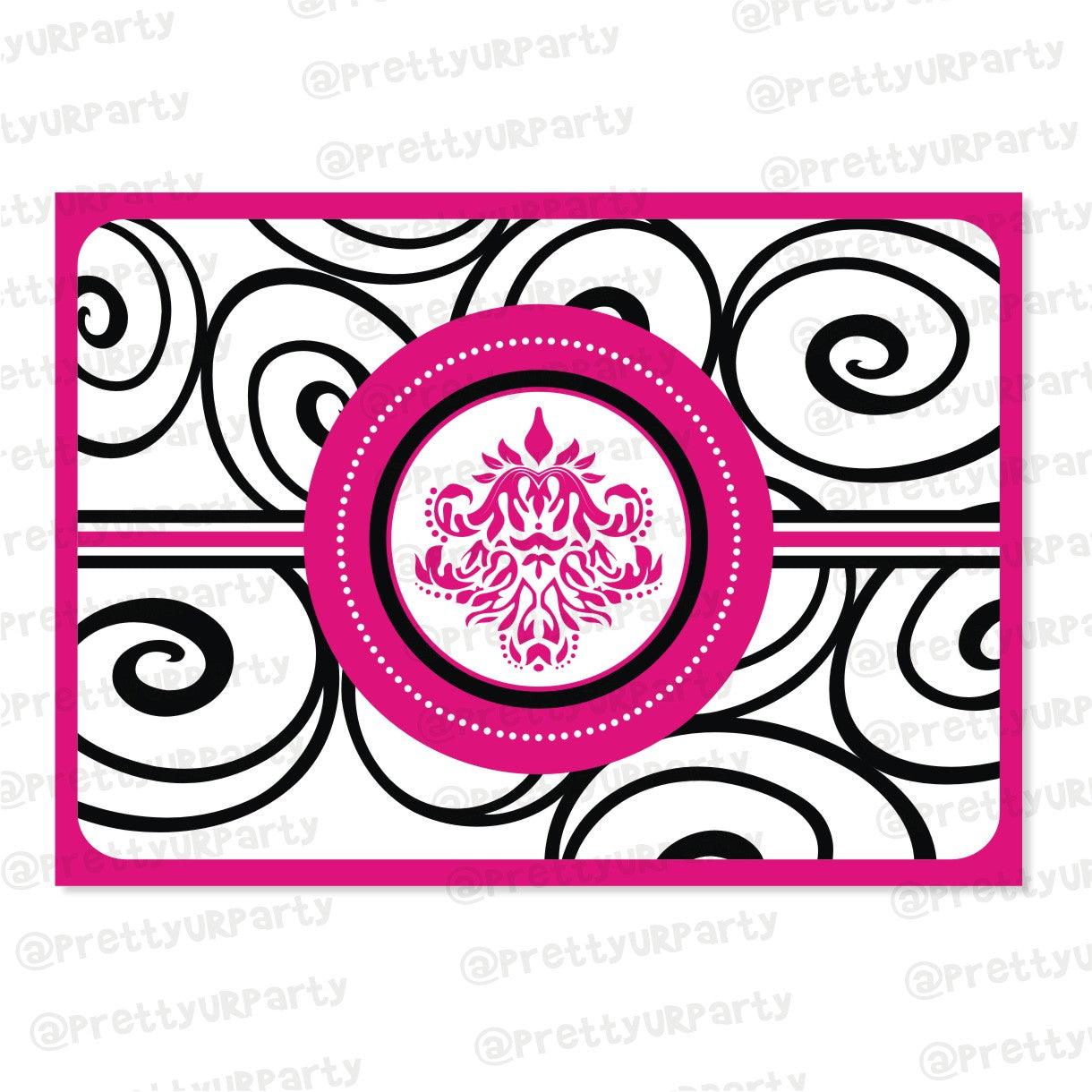 Hot Pink Damask Table Mats BABY SHOWER Pretty UR Party Default Title