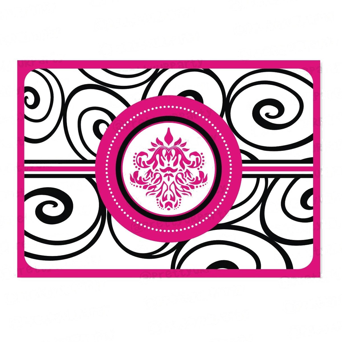 Hot Pink Damask Table Mats