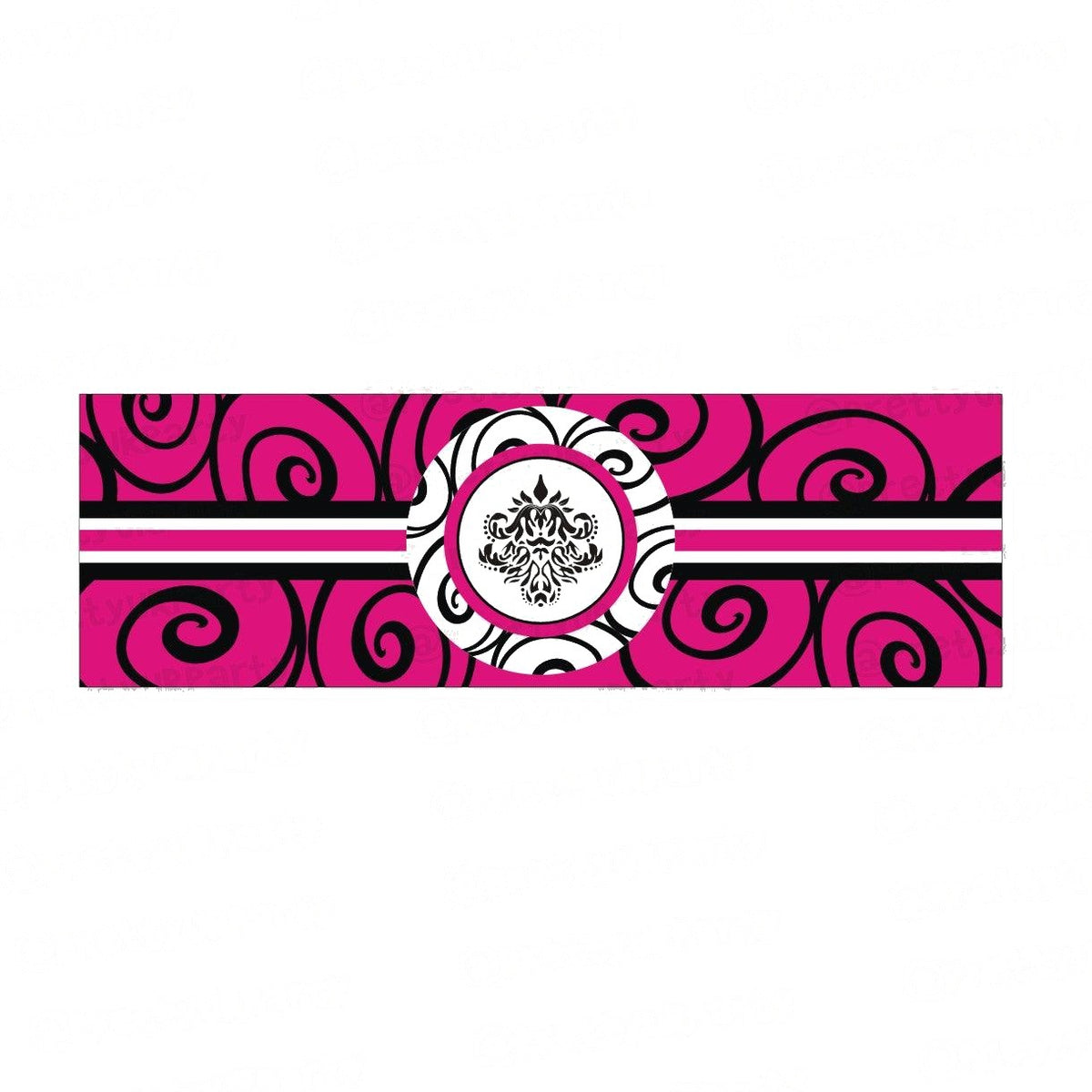 Hot Pink Damask Theme Wrist Bands - Pack of 10