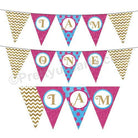 Glitter Pink and Blue I am One Bunting THEME PARTIES Pretty UR Party Default Title