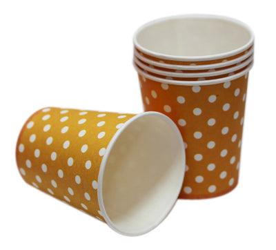 Orange Polka Dots Paper Cups THEME PARTIES Pretty UR Party