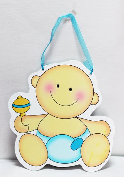 Baby boy wooden hanging - small BABY SHOWER Pretty UR Party