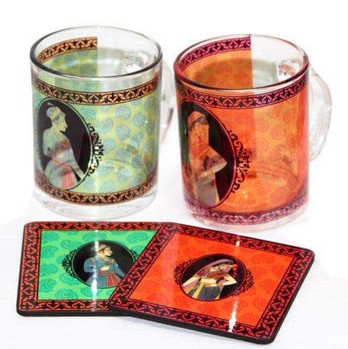 Royal Transparent Mug Set ALL PARTY SUPPLIES Pretty UR Party 2 mugs + 2 Coasters