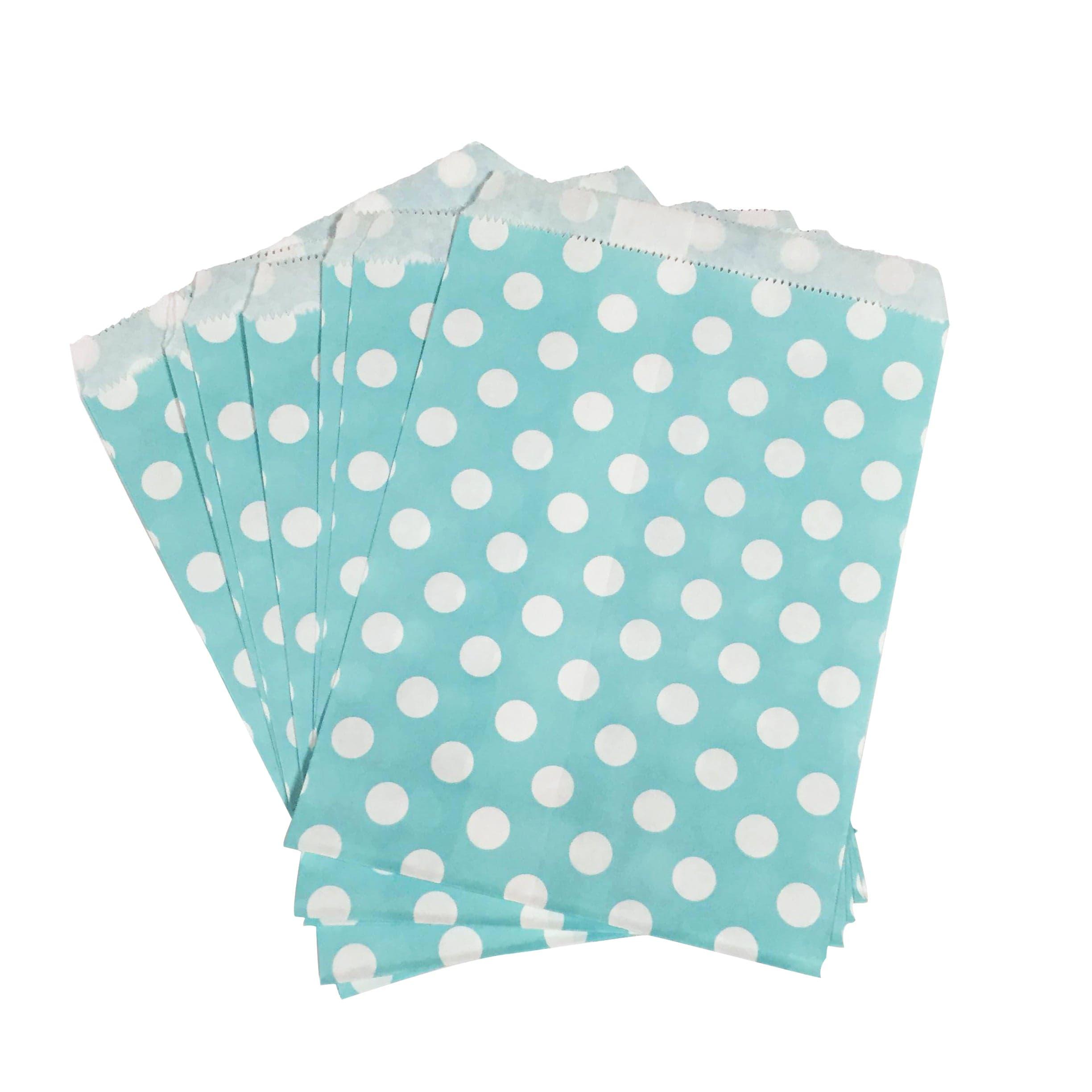 Sky Blue Polka Dot Favor Bag ACCESSORIES Pretty UR Party