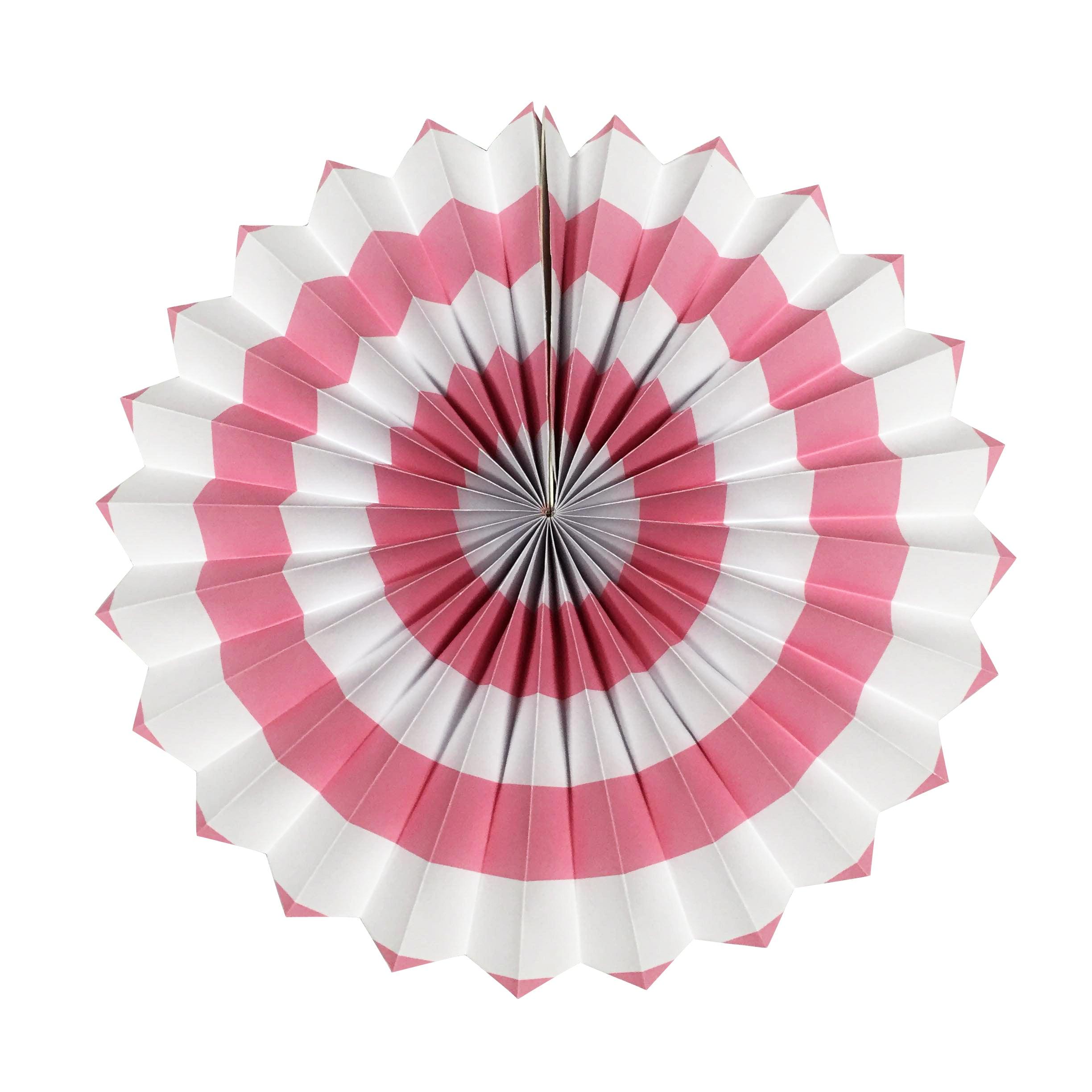 Light Pink Stripes Paper Fans ALL PARTY SUPPLIES Pretty UR Party