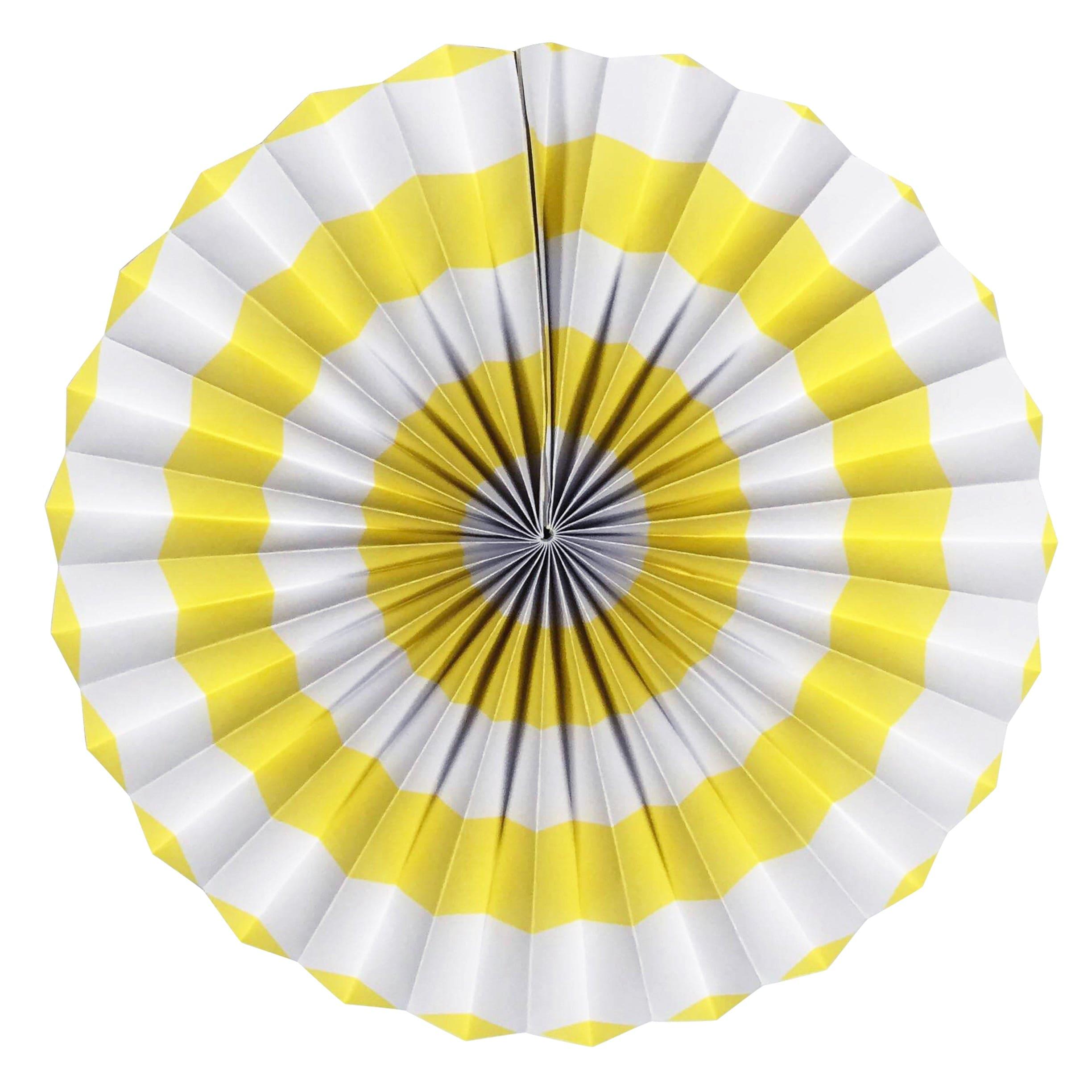 Yellow Stripes Paper Fans ALL PARTY SUPPLIES Pretty UR Party