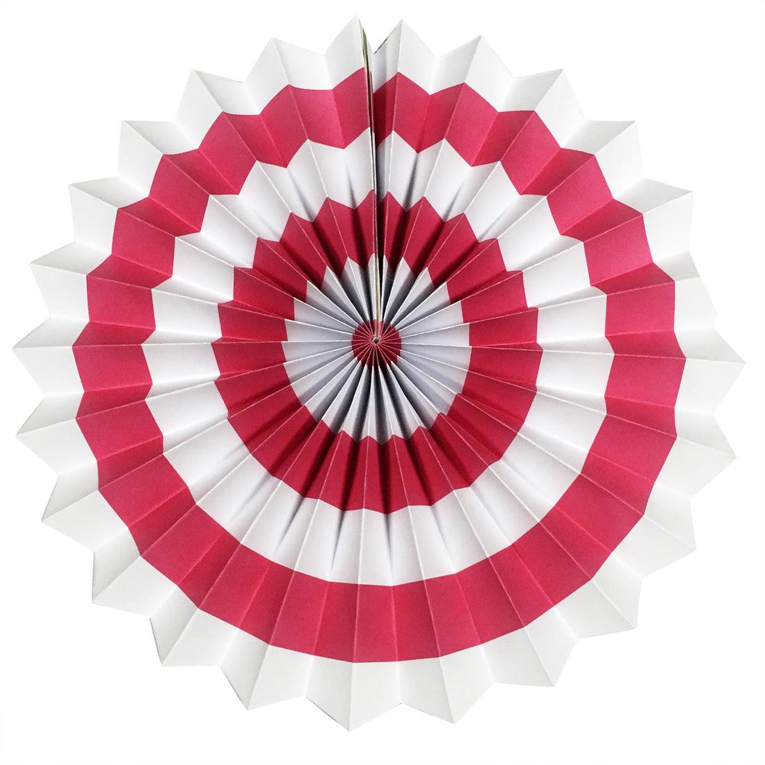 Dark Pink Stripes Paper Fans ALL PARTY SUPPLIES Pretty UR Party