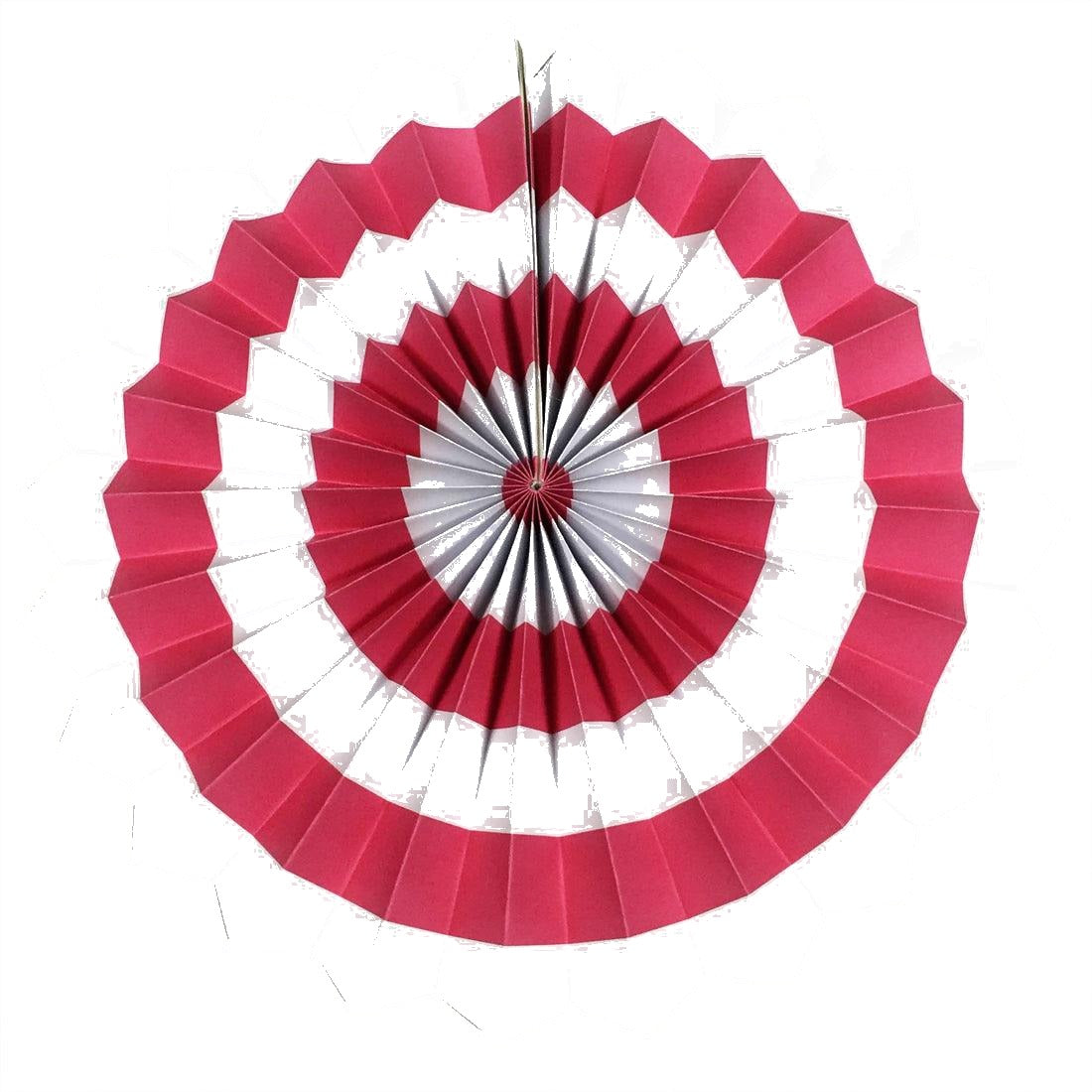 Dark Pink Stripes Paper Fans