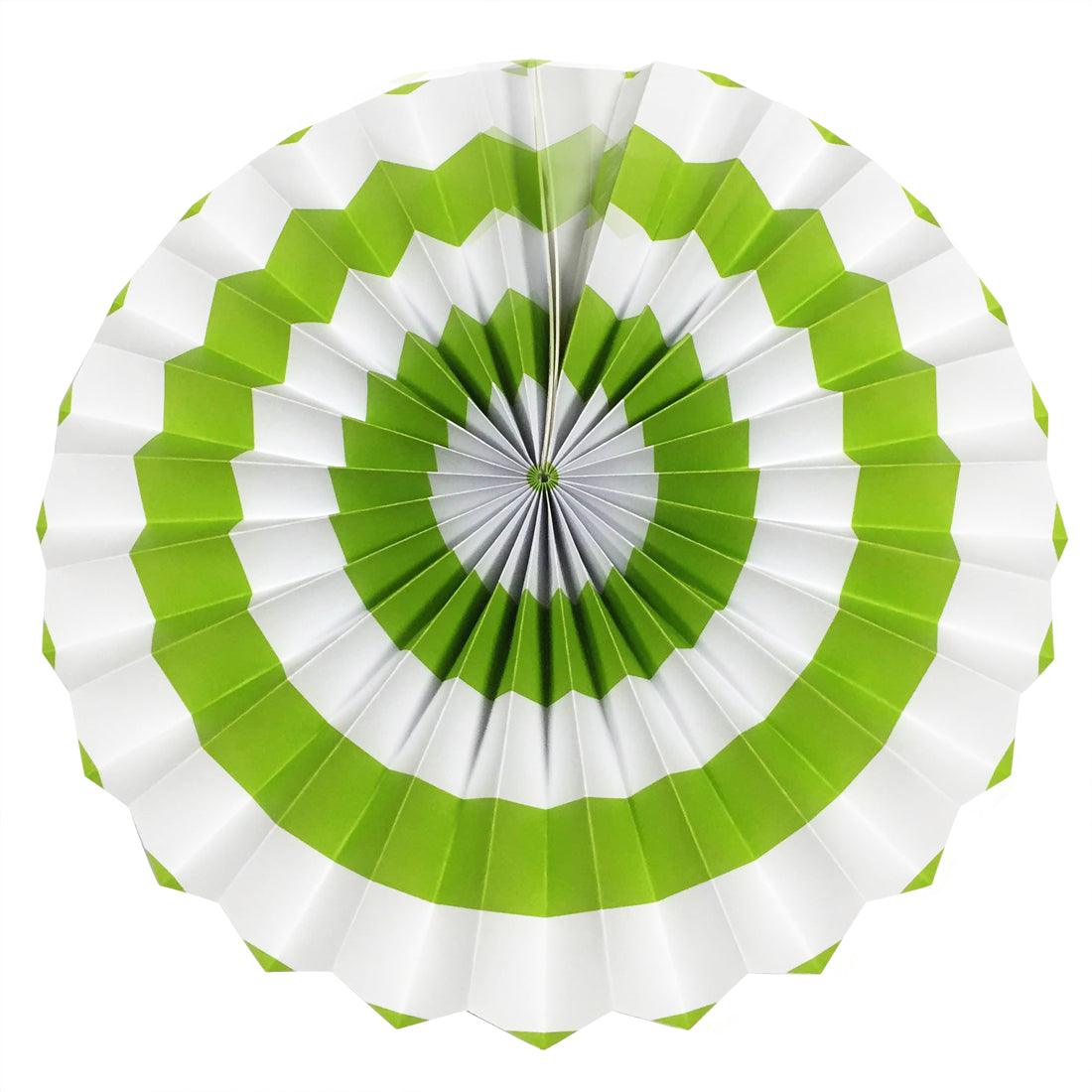 Light Green Stripes Paper Fans ALL PARTY SUPPLIES Pretty UR Party
