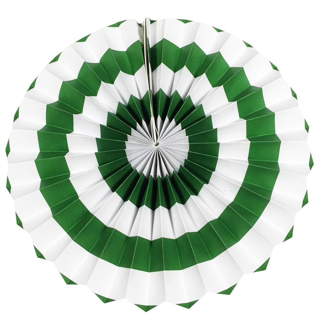 Dark Green Stripes Paper Fans ALL PARTY SUPPLIES Pretty UR Party