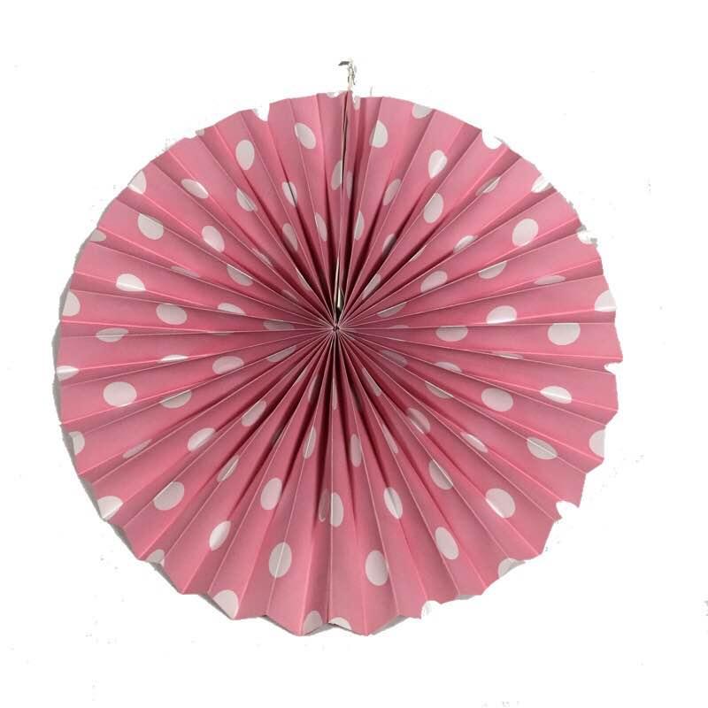 Light Pink Polka Dots Paper Fans ALL PARTY SUPPLIES Pretty UR Party