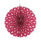 Dark Pink Polka Dots Paper Fans ALL PARTY SUPPLIES Pretty UR Party