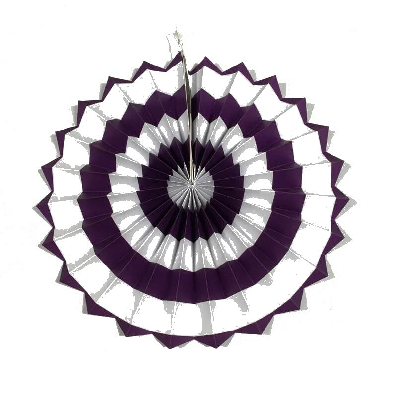 Purple Stripes Paper Fans