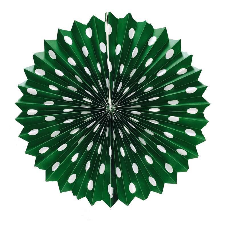 Green Polka Dots Paper Fans ALL PARTY SUPPLIES Pretty UR Party