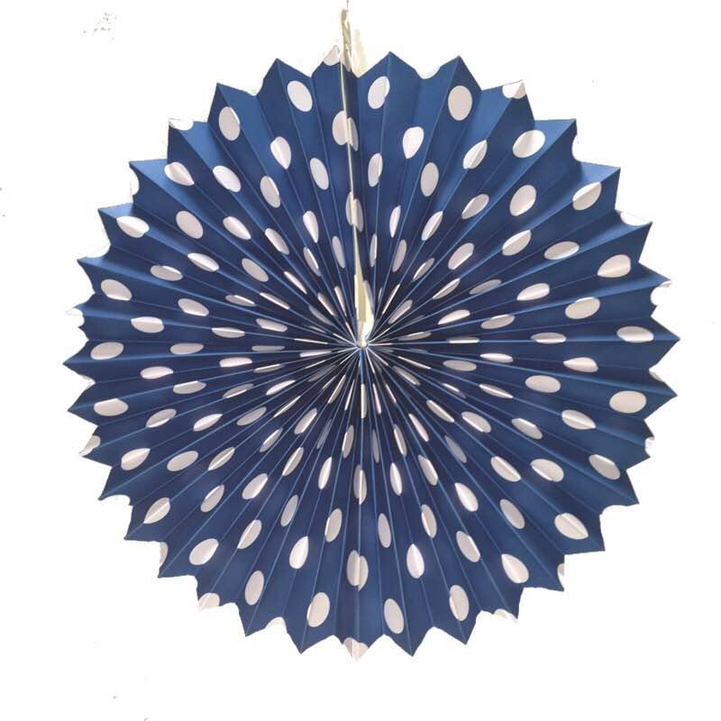 Blue Polka Dots Paper Fans ALL PARTY SUPPLIES Pretty UR Party