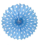 Light Blue Polka Dots Paper Fans ALL PARTY SUPPLIES Pretty UR Party