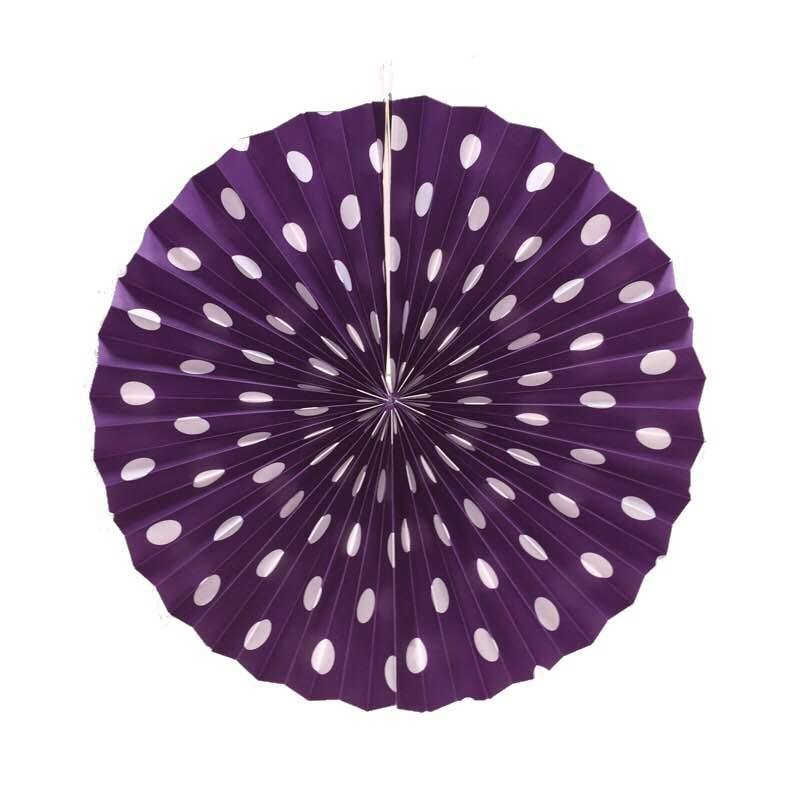 Purple Polka Dots Paper Fans ALL PARTY SUPPLIES Pretty UR Party