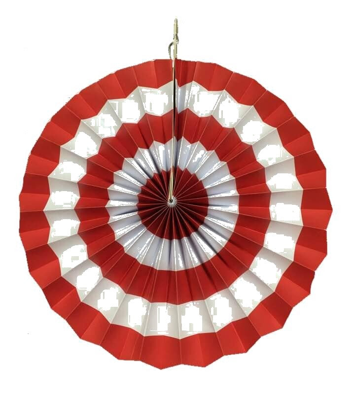 Red Stripes Paper Fans