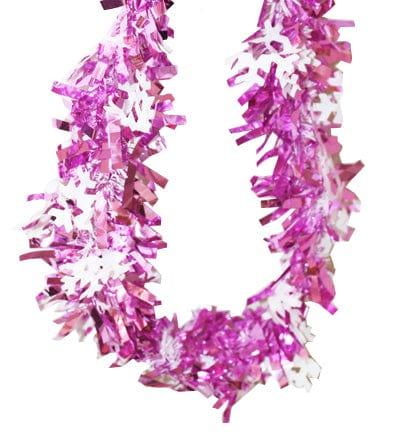 Pink and White Snow Flakes Colored Garland THEME PARTIES Pretty UR Party