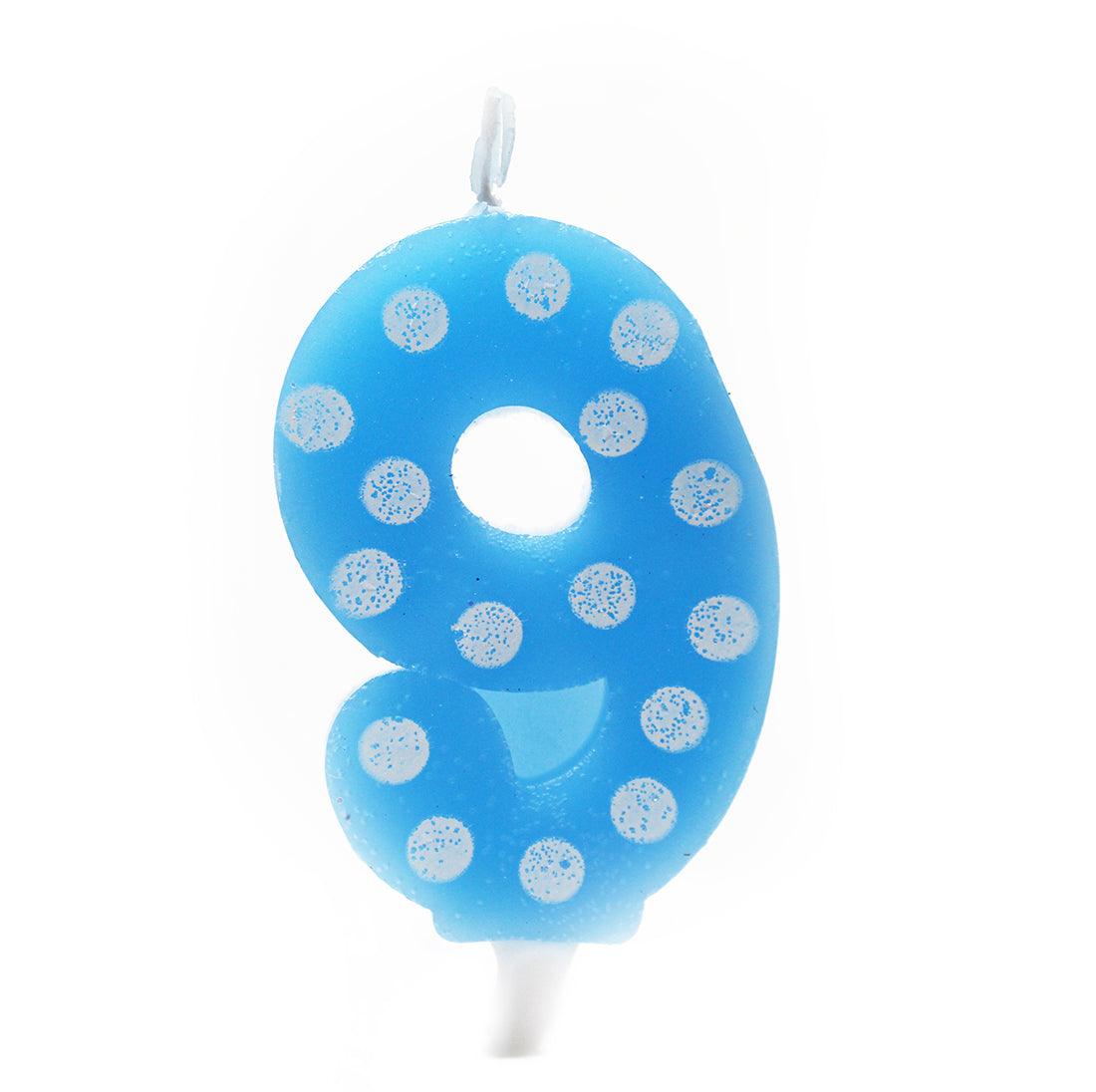 9 No Blue Polka dot candle ALL PARTY SUPPLIES Pretty UR Party