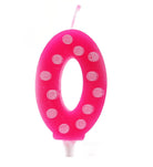 0 No Pink Polka dot candle ALL PARTY SUPPLIES Pretty UR Party