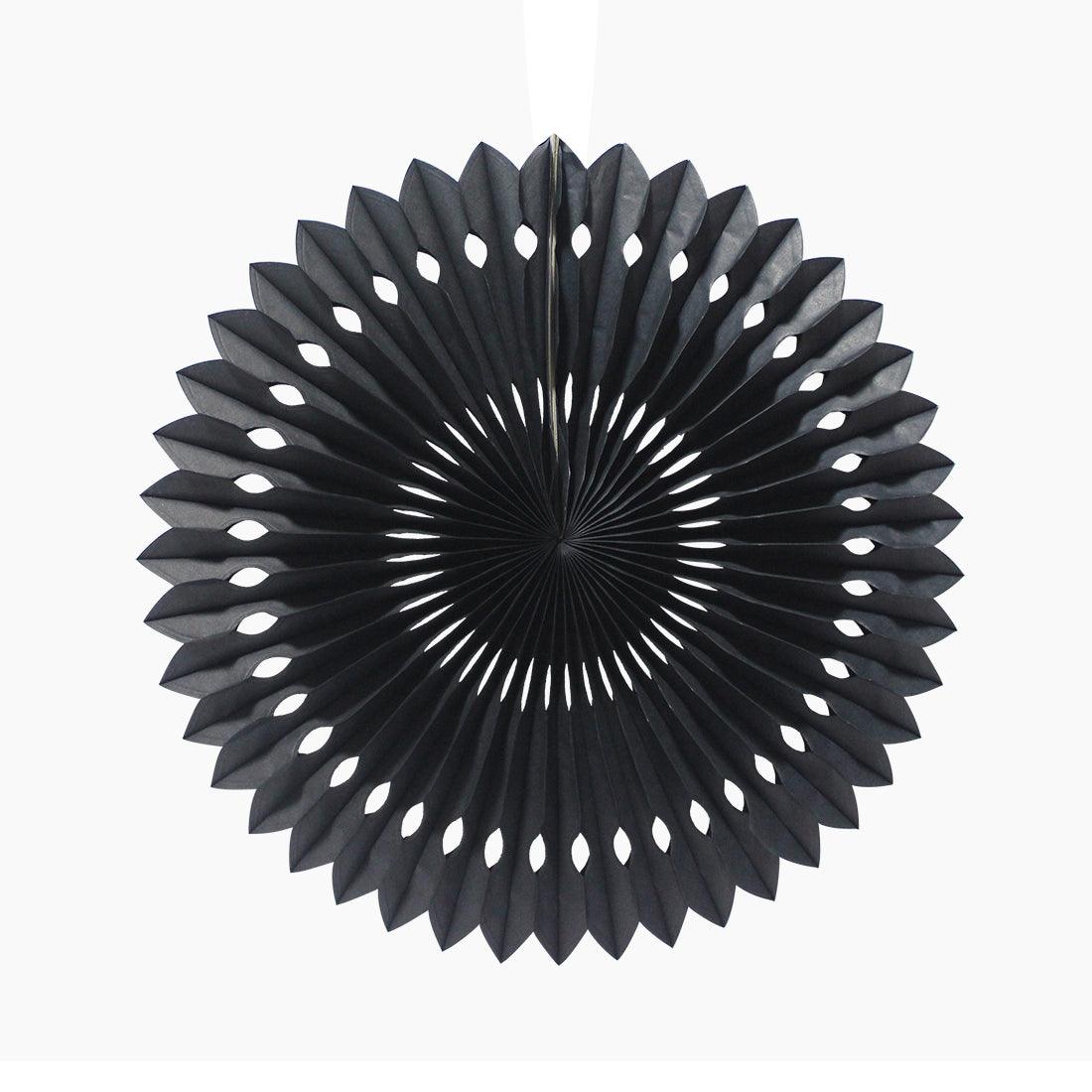 Designer Black Paper Fans ALL PARTY SUPPLIES Pretty UR Party 20 cms
