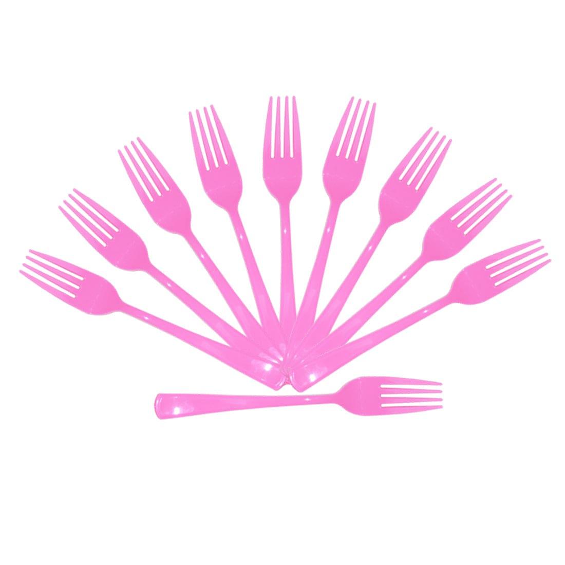 Pink Plastic Forks - Pack of 10 THEME PARTIES Pretty UR Party