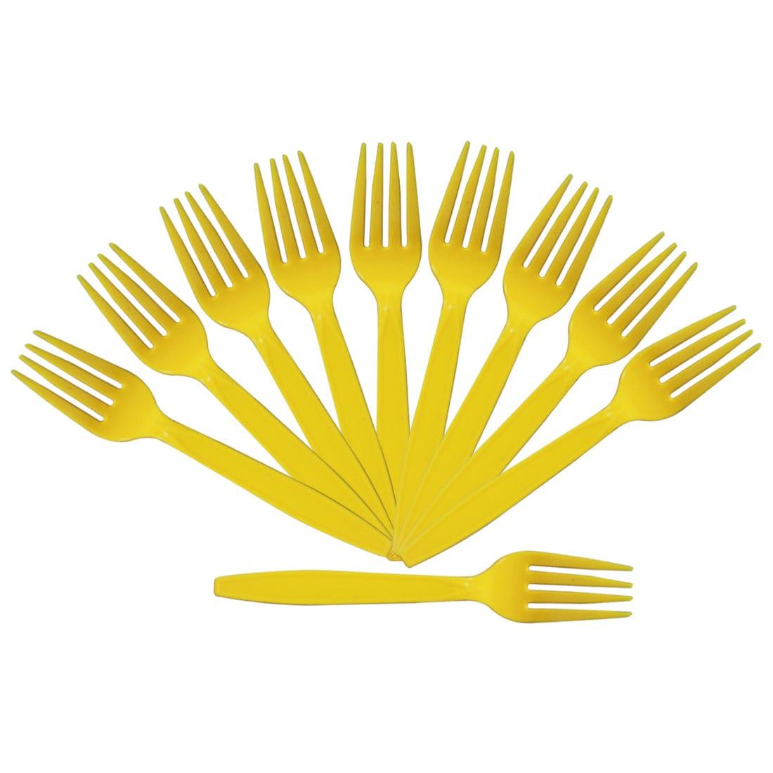 Yellow Plastic Forks THEME PARTIES Pretty UR Party