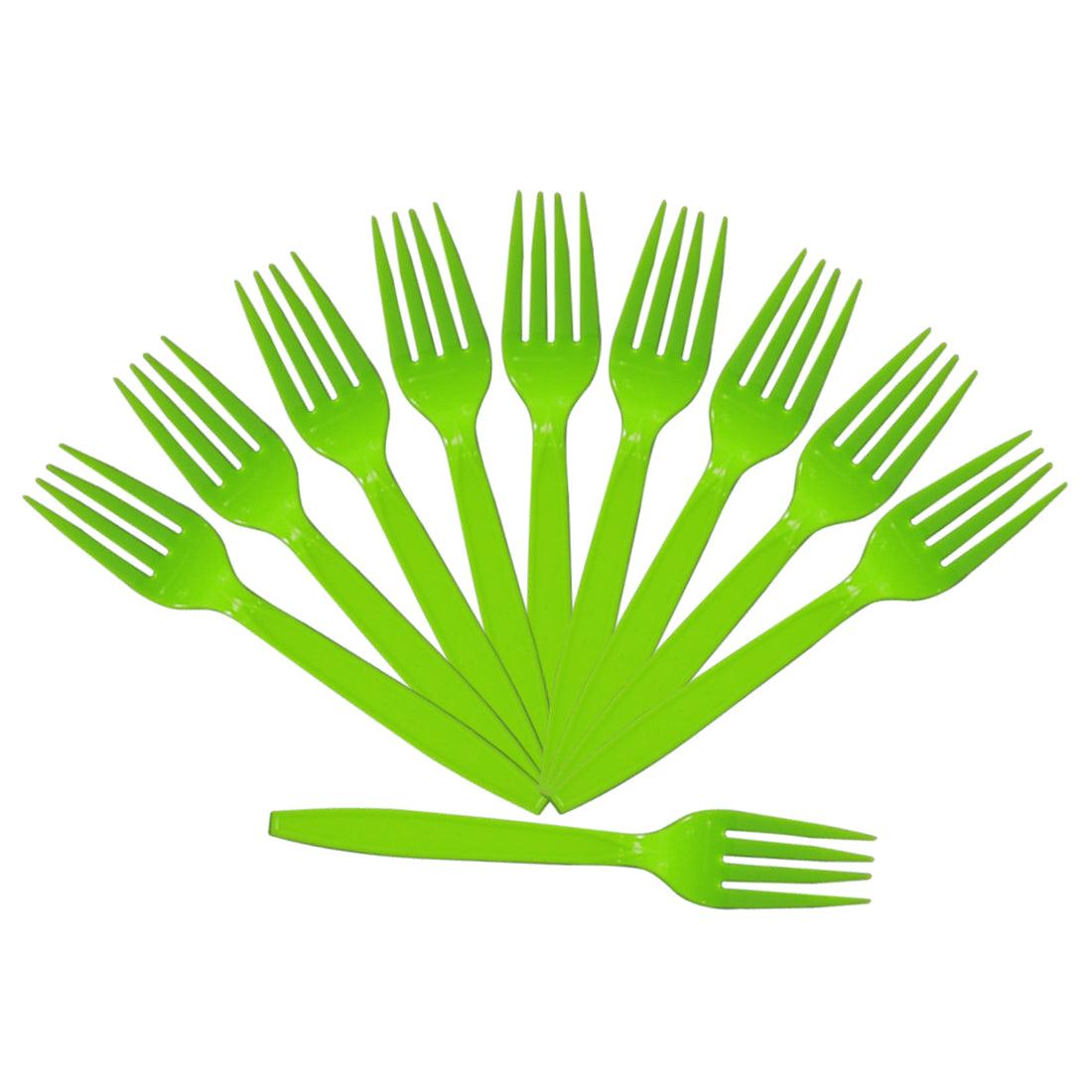 Lime Green Plastic Forks - Pack of 10 THEME PARTIES Pretty UR Party