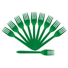 Dark Green Plastic Forks - Pack of 10 THEME PARTIES Pretty UR Party