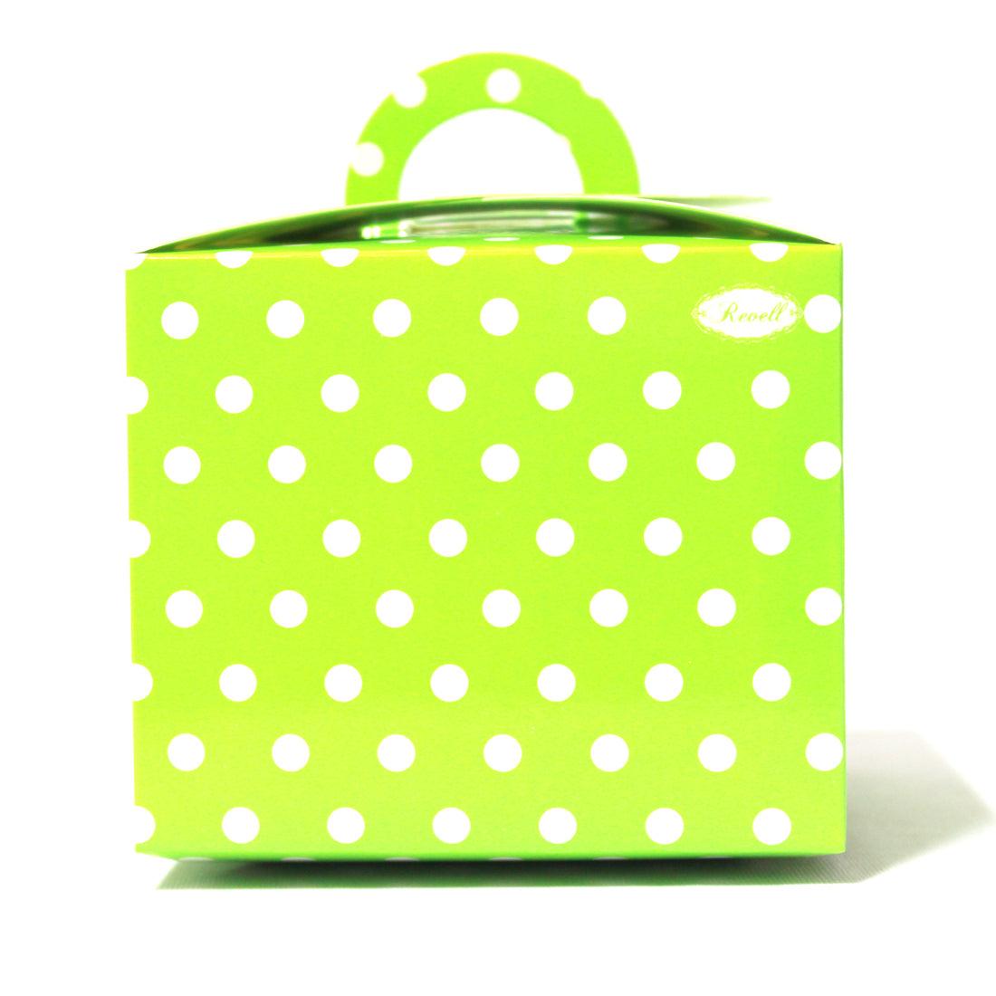 Green Polka Dot Cupcake Box - Pack of 6 THEME PARTIES Pretty UR Party