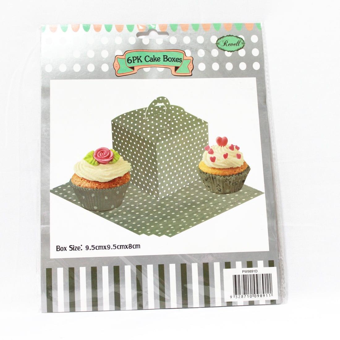 Silver Polka Dot Cupcake Box - Pack of 6 THEME PARTIES Pretty UR Party