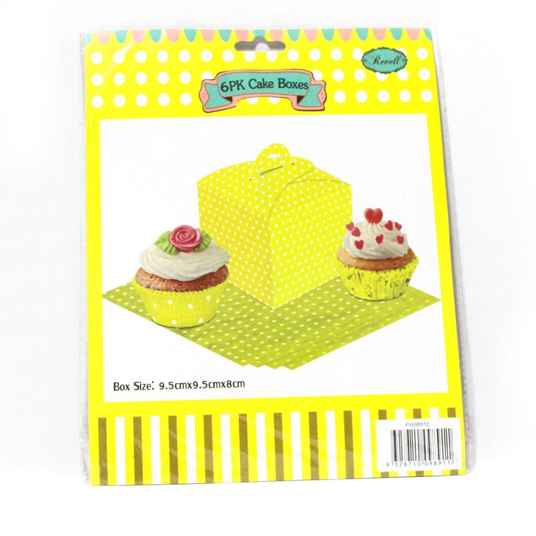 Yellow Polka Dot Cupcake Box - Pack of 6 THEME PARTIES Pretty UR Party