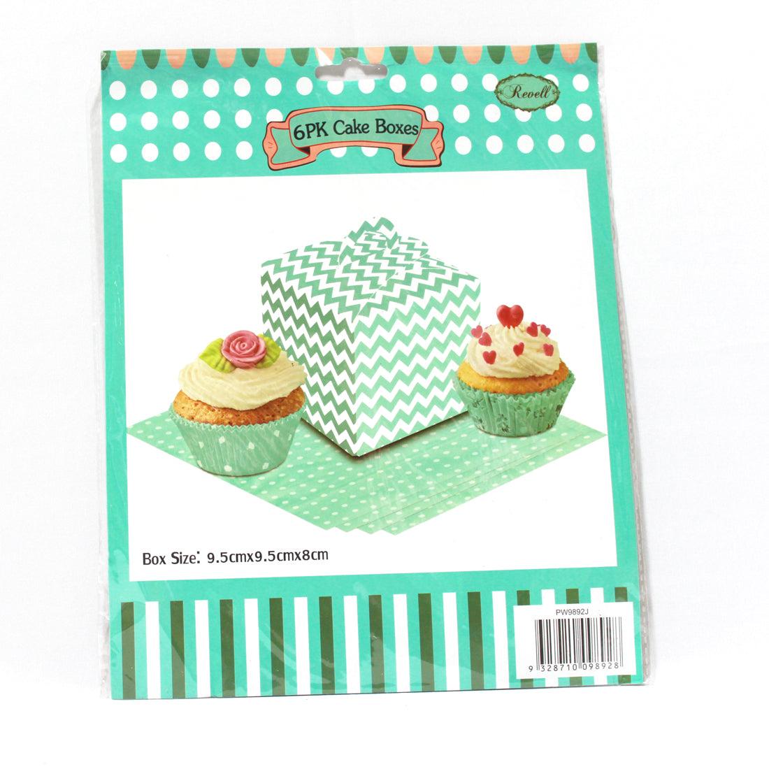 Blue Chevron Cupcake Box - Pack of 6 THEME PARTIES Pretty UR Party