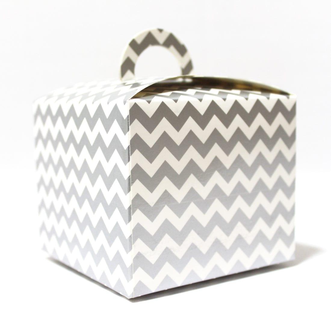Silver Chevron Cupcake Box - Pack of 6 THEME PARTIES Pretty UR Party