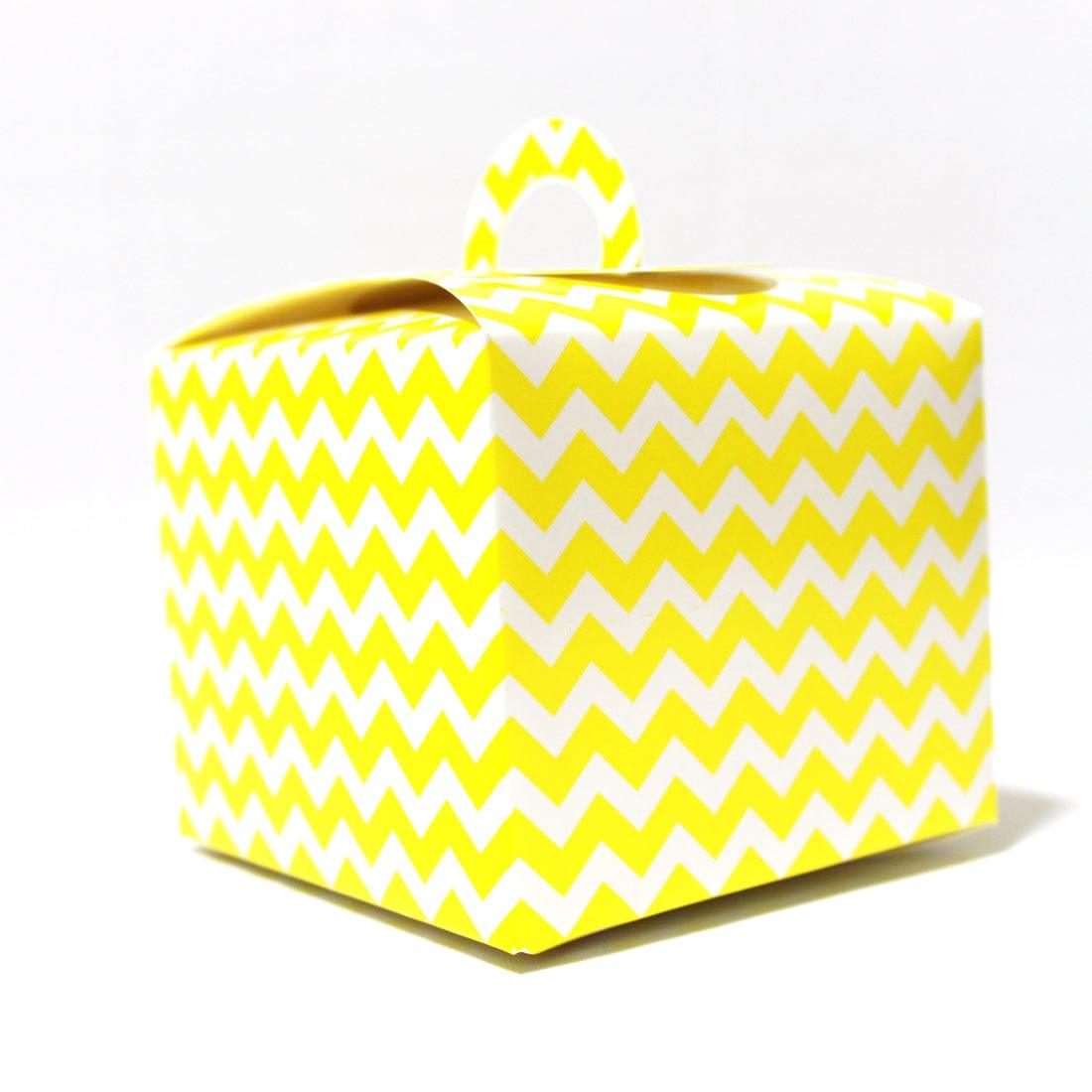 Yellow Chevron Cupcake Box - Pack of 6 THEME PARTIES Pretty UR Party