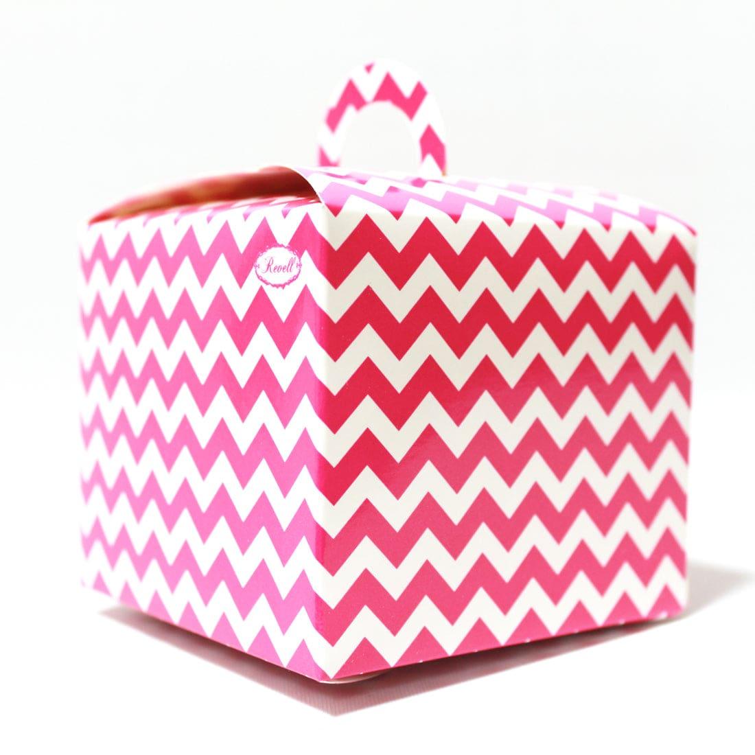 Pink Chevron Cupcake Box - Pack of 6 THEME PARTIES Pretty UR Party