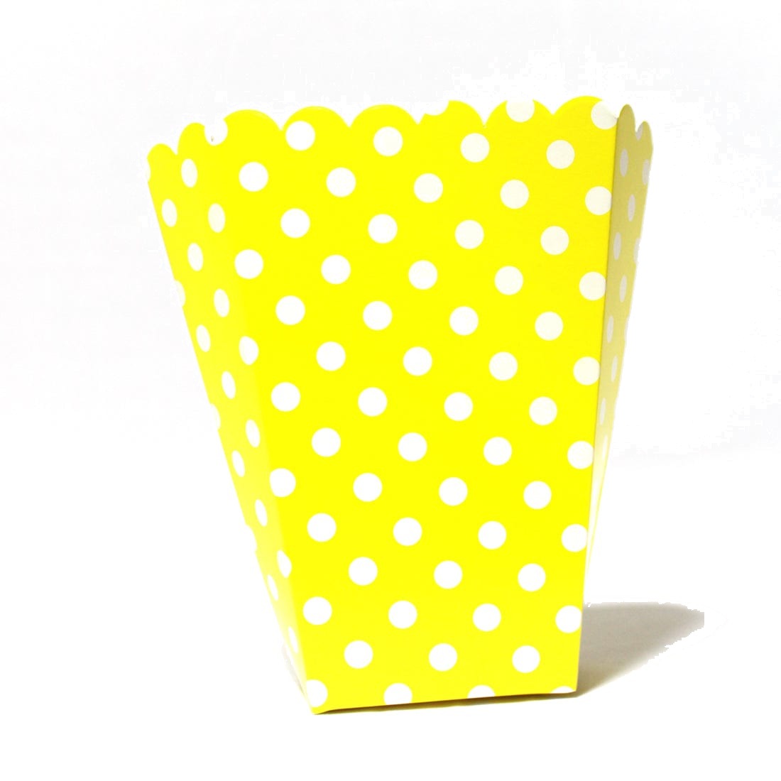 Yellow Polka Dot Popcorn Box - Pack of 10