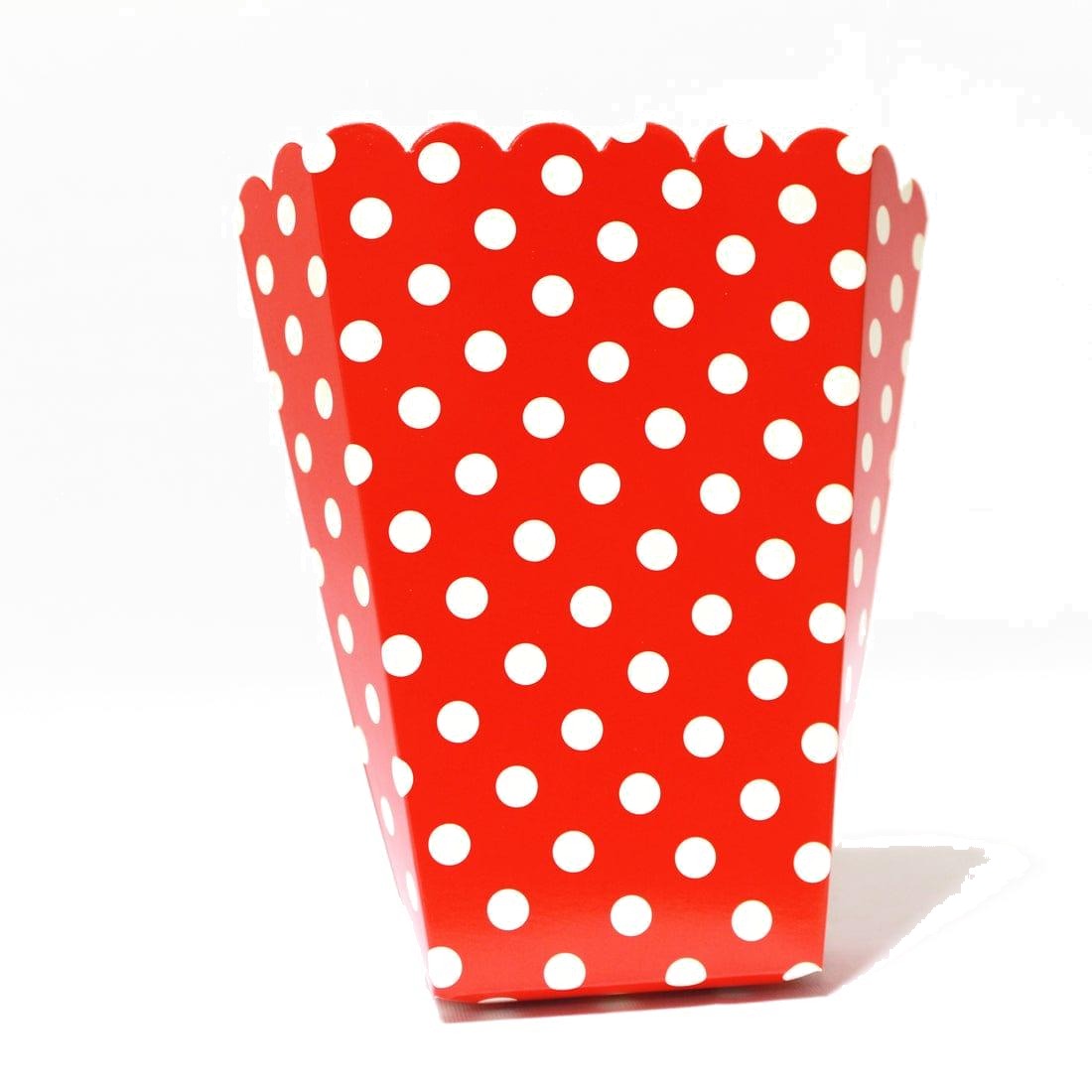 Red Polka Dot Popcorn Box - Pack of 10