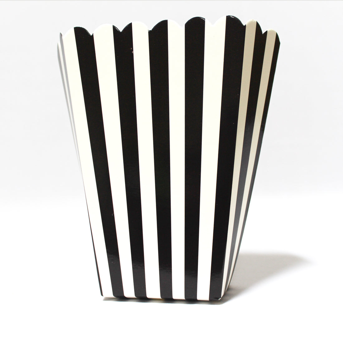 Black Stripes Popcorn Box - Pack of 10 TABLEWARE Pretty UR Party