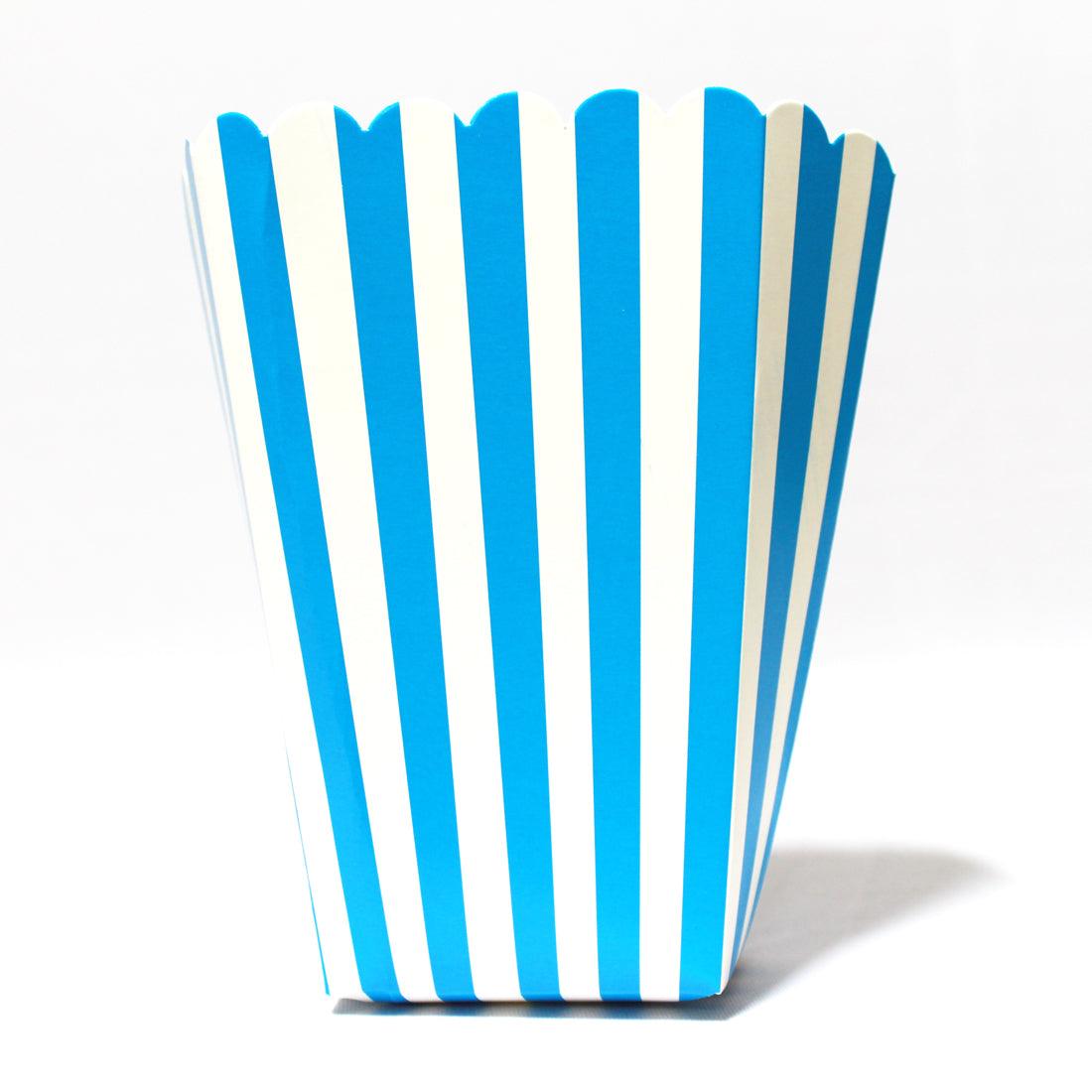 Blue Stripes Popcorn Box - Pack of 10 ACCESSORIES Pretty UR Party