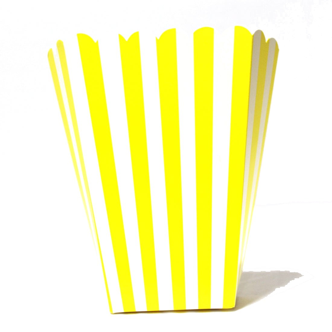 Yellow Stripes Popcorn Box - Pack of 10