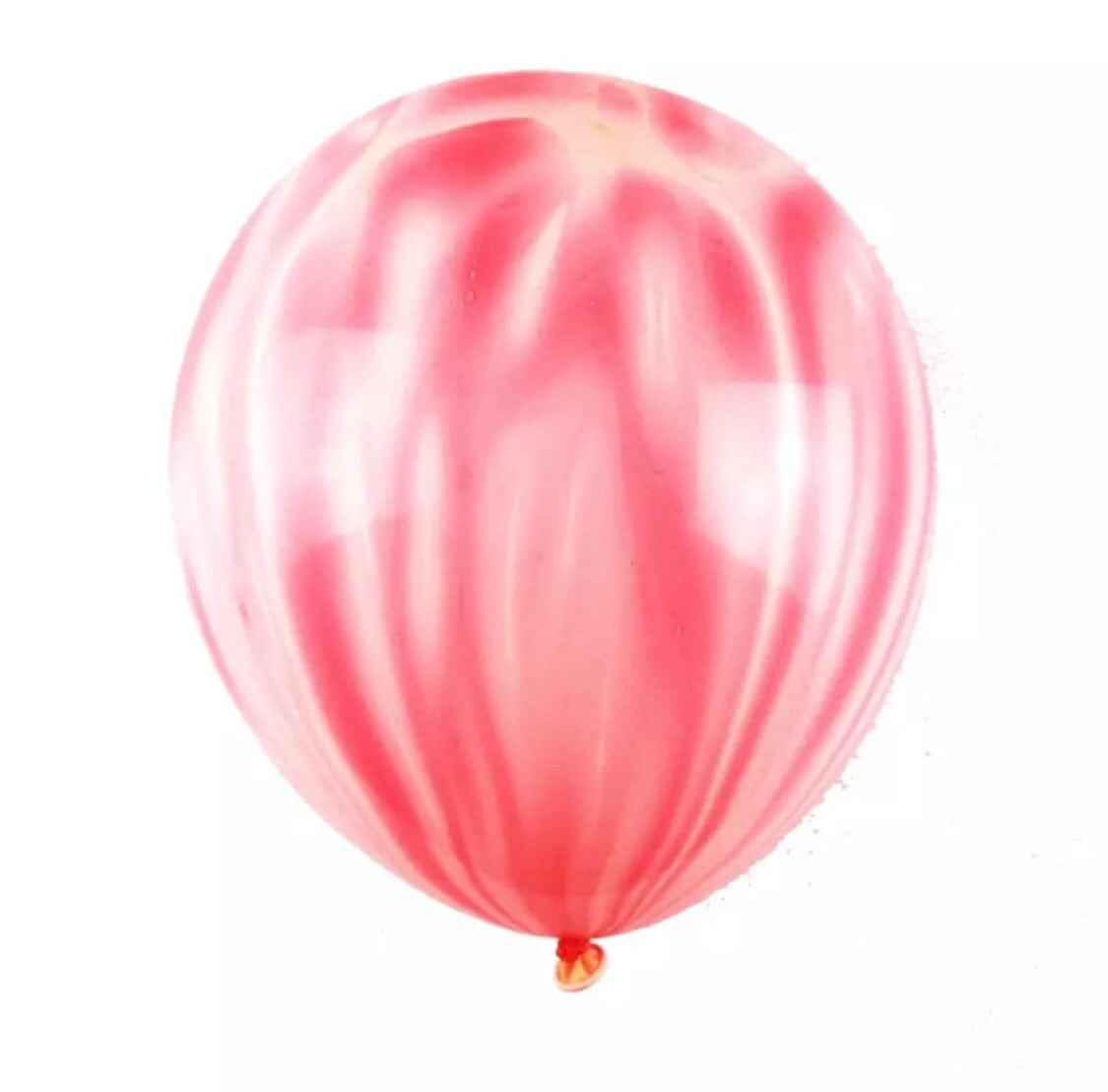 White and Red Marble Balloons ALL PARTY SUPPLIES Pretty UR Party